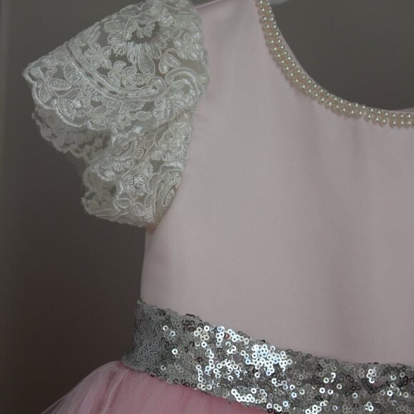 Pink Tulle and Lace Party Birthday dress for toddler girl Christmas/New Year's - Picture 5 of 7